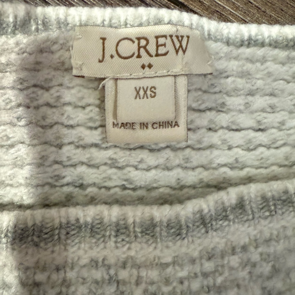 J.Crew XXS Merino Wool Blend Sweater Cream Ivory Textured Long Sleeve - Picture 3 of 4